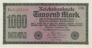 1000 Mark 1922 ro.75f OM